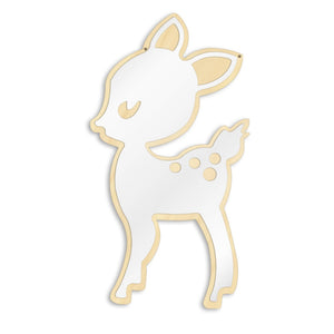 Dessin animé Style petit cerf acrylique miroir et en bois retour pépinière bébé enfant chambre décoration suspendus mur miroir nouveau-né cadeau