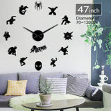 Peter Parker fictif Spider super-héros horloge murale géante Spidey Art mural décor à la maison chambre d'enfant autocollant bricolage bande dessinée grande horloge murale