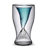 Livraison gratuite 1 pièce créative 3D cristal sirène tasse verre tasse Vodka tir boire Bar fête tasse Drinkware Double paroi verre