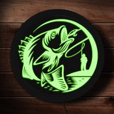 LED de pêche illuminé Plexi verre affichage signe poisson bar de mer éclairer Logo LED panneau suspendu pêcheur personnalisé décor à la maison