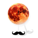 Pendule lune dorée horloge murale balançant sur la lune espace galaxie décor maison Supermoon horloge pleine lune avec balancier balançant