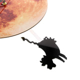 Pendule lune dorée horloge murale balançant sur la lune espace galaxie décor maison Supermoon horloge pleine lune avec balancier balançant