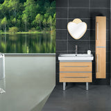 Miroir mural en acrylique en forme de coeur avec dos en bois décoration de chambre de fille miroir mural de maquillage cadeau saint valentin pour elle