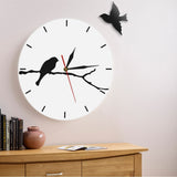 Oiseau volant abstrait Art mural 3D horloge murale oiseau volé décoratif drôle horloge murale oiseau sur la branche moderne décoration de la maison