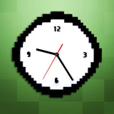 Pixel horloge 8 bits Style rétro Pixel horloge murale noir et blanc Jaggy vieux Pixels pixélisé analogique décor à la maison cadeau pour Geeks