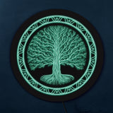 Druidic Yggdrasil arbre de vie LED enseigne au néon Style celtique Logo Viking nordique mythologie païenne gothique Talisman éclairage mural décor