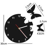 Papillons volants horloge murale abstraite Nature Art mural décor à la maison horloge murale papillon Espcape volé horloge murale moderne