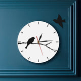 Oiseau volant abstrait Art mural 3D horloge murale oiseau volé décoratif drôle horloge murale oiseau sur la branche moderne décoration de la maison