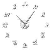 Salon danse mur Art bricolage grande taille horloge murale Social danse Studio mur décor sans cadre grande taille mur montre danseurs cadeau