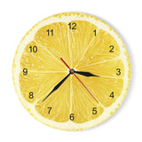 Jaune citron Fruit horloge murale Lime moderne cuisine horloge montre décor à la maison salon horloge fruits tropicaux mur Art garde-temps