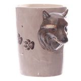 1 pièce faune loup Totem boire tasse 3D loup en forme poignée tasse avec patte de loup imprime rétro créatif bureau tasses