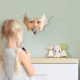 Miroir mural en forme de chauve-souris Halloween décor à la maison suspendu miroir acrylique chauve-souris avec dessus de Table en bois ou miroir de maquillage mural