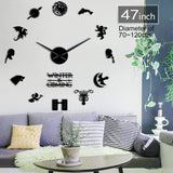 Médiévale fantaisie maison Stark devise maison mots hiver est à venir mur Art bricolage grande horloge murale décor à la maison grandes aiguilles mur montre