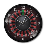 Roulette Horloge Murale Avec Cadre En Métal Noir