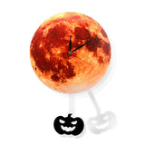 Pendule lune dorée horloge murale balançant sur la lune espace galaxie décor maison Supermoon horloge pleine lune avec balancier balançant