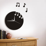 Notes de musique flottantes Art mural Notes de musique volées de l'horloge feuille de musique moderne horloge murale musiciens Rock n Roll cadeau artisanal
