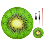 Fruits d'été Kiwi conçu vert horloge murale Kiwi fruits frais tranche horloge ronde Actinidia Berry cuisine décor mural horloge montre