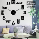 Nombre mixte Styles anglais arabie chiffres romains horloge murale moderne acrylique effet miroir chiffres autocollants bricolage Art mural géant