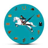 Ensemble d'équipement de Sport équestre horloge murale moderne équipement d'équitation accessoires de sellerie montre murale equitation cheval amoureux cadeaux