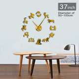 Signes du zodiaque autocollants d'art mural exclusif horloge murale Constellation bricolage horloge murale géante astrologie horloge suspendue montre décor à la maison
