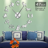Signes du zodiaque autocollants d'art mural exclusif horloge murale Constellation bricolage horloge murale géante astrologie horloge suspendue montre décor à la maison