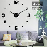 Bricolage grande horloge murale Design moderne horloges à Quartz montre murale grande horloge aiguille acrylique miroir autocollant bricolage 3d autocollants décor à la maison