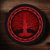 Druidic Yggdrasil arbre de vie LED enseigne au néon Style celtique Logo Viking nordique mythologie païenne gothique Talisman éclairage mural décor