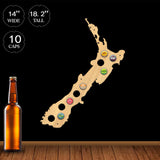 Nouvelle-zélande bière casquette carte Pub Bar en bois mur signe bière bouteille bouchon présentoir nouvelle-zélande carte homme Cave bière amoureux cadeau