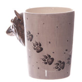 1 pièce faune loup Totem boire tasse 3D loup en forme poignée tasse avec patte de loup imprime rétro créatif bureau tasses