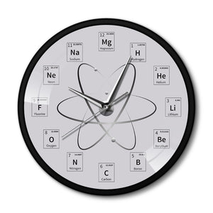 Horloge murale de Table périodique de Chem Time, molécule, biochimie, Art, horloge murale, montre atomique, horloge suspendue, cadeau pour enseignants en chimie