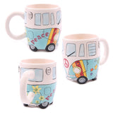 Livraison gratuite 1 pièce camping-car Van tasse à café en céramique rétro Bus tasse Splittie Funky cadeau boîte dessin animé Mini panier tasses à café tasses