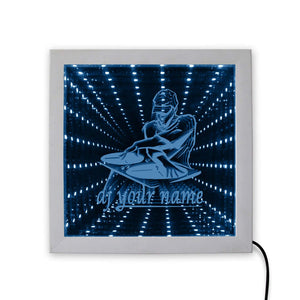 DJ LED Infinity miroir personnalisé musique cadeau DJ accessoires personnalisé DJ nom homme grotte contemporain mur Art LED miroir éclairé