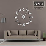 Signes du zodiaque autocollants d'art mural exclusif horloge murale Constellation bricolage horloge murale géante astrologie horloge suspendue montre décor à la maison