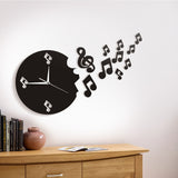 Note de musique volée de l'horloge Notes de musique volante mur Art musique Studio chambre décorative moderne horloge murale Rock n Roll cadeau