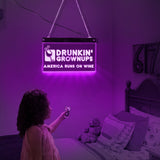 Ivrogne 'grognons LED enseigne au néon citation drôle avec LED illumination amérique fonctionne sur le vin dunkin 'beignet jeu de mots éclairage homme Cave décor