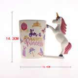 1 pièce I am the Majestic princesse Mug en céramique tasse à café tasse à thé tasse magique rose licorne tasse princesse insolite idées cadeaux