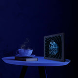 Salon de coiffure Logo LED miroir infini cadre en bois salon de coiffure LED infini lampe Tunnel miroirs illuminés espace sans fin graphique