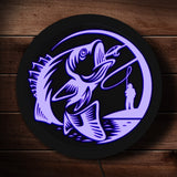 LED de pêche illuminé Plexi verre affichage signe poisson bar de mer éclairer Logo LED panneau suspendu pêcheur personnalisé décor à la maison