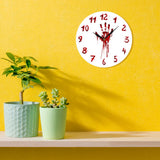 Horloge murale sanglante main horreur imprimé à la main Halloween Slasher nouveauté Zombie effrayant horloge murale mal mort mur Art montre garde-temps