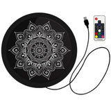 Motif de fleurs colorées Mandala LED éclairage signe complexe épanouir armure médaillon Yoga Studio multicolore suspendu