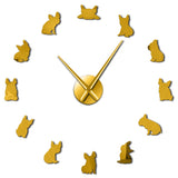 Bouledogue français bricolage horloge murale géante France chien domestique grande horloge murale moderne Frenchie montre murale Dod races chien amoureux cadeau