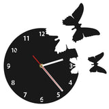 Papillons volants horloge murale abstraite Nature Art mural décor à la maison horloge murale papillon Espcape volé horloge murale moderne