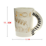 1 pièce Piano claviers poignée avec Note de musique café lait tasse thé tasse avec partition musique Unique idée cadeau pour pianiste Piano amant