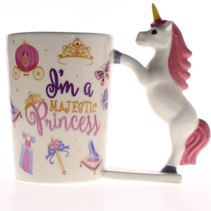 1 pièce I am the Majestic princesse Mug en céramique tasse à café tasse à thé tasse magique rose licorne tasse princesse insolite idées cadeaux