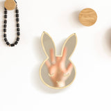 Lapin endormi yeux maquillage miroir bébé enfants chambre pépinière mur décor mignon Animal dormir lapin bois et acrylique sécurité mur miroir