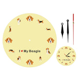 J'adore mon Beagle dessin animé horloge murale anglais Beagle chiot chien Art mural horloge Quartz silencieuse montre murale Beagle maman Pet amant cadeau