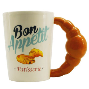 1 pièce pain au four en forme de tasse 3D français poignée de pâtisserie tasse à café Croissant conçu tasse à thé Unique idée cadeau