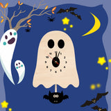 Horloge murale fantôme avec balançoire chauve-souris Vampire Halloween fantôme tenture murale Art décor artisanal Non coutil silencieux horloge murale montre