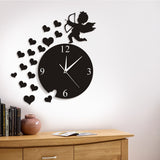 Cupidon flèche coeurs chérubin ange mur Art décor maison moderne horloge murale volant cupidon amour ange décoratif horloge murale cadeau