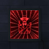 Salon de coiffure Logo LED miroir infini cadre en bois salon de coiffure LED infini lampe Tunnel miroirs illuminés espace sans fin graphique